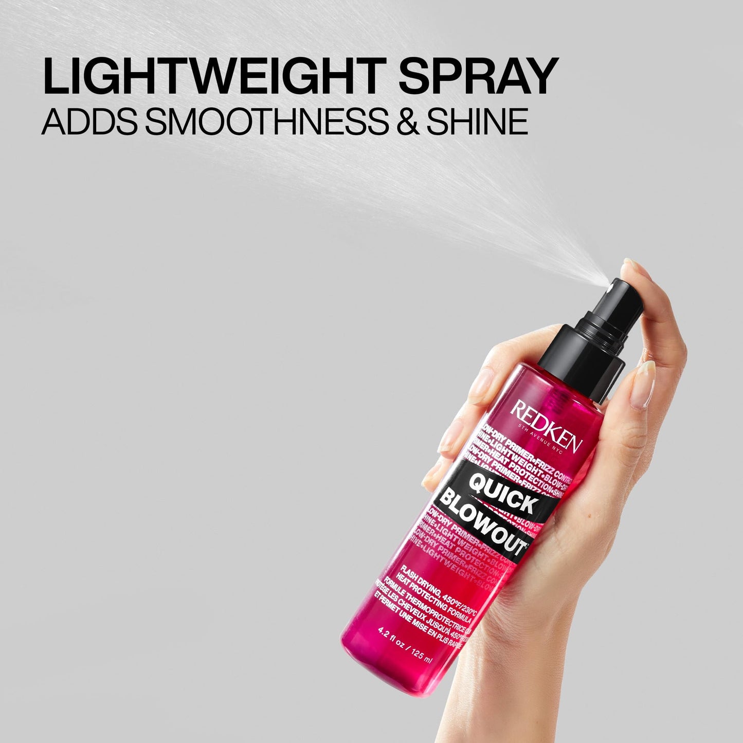 Redken Quick Blowout Heat Protectant Spray | Smooths & Adds Shine | Lightweight Blowdry Styling Primer & Heat Protection for Blowouts | For All Hair Types