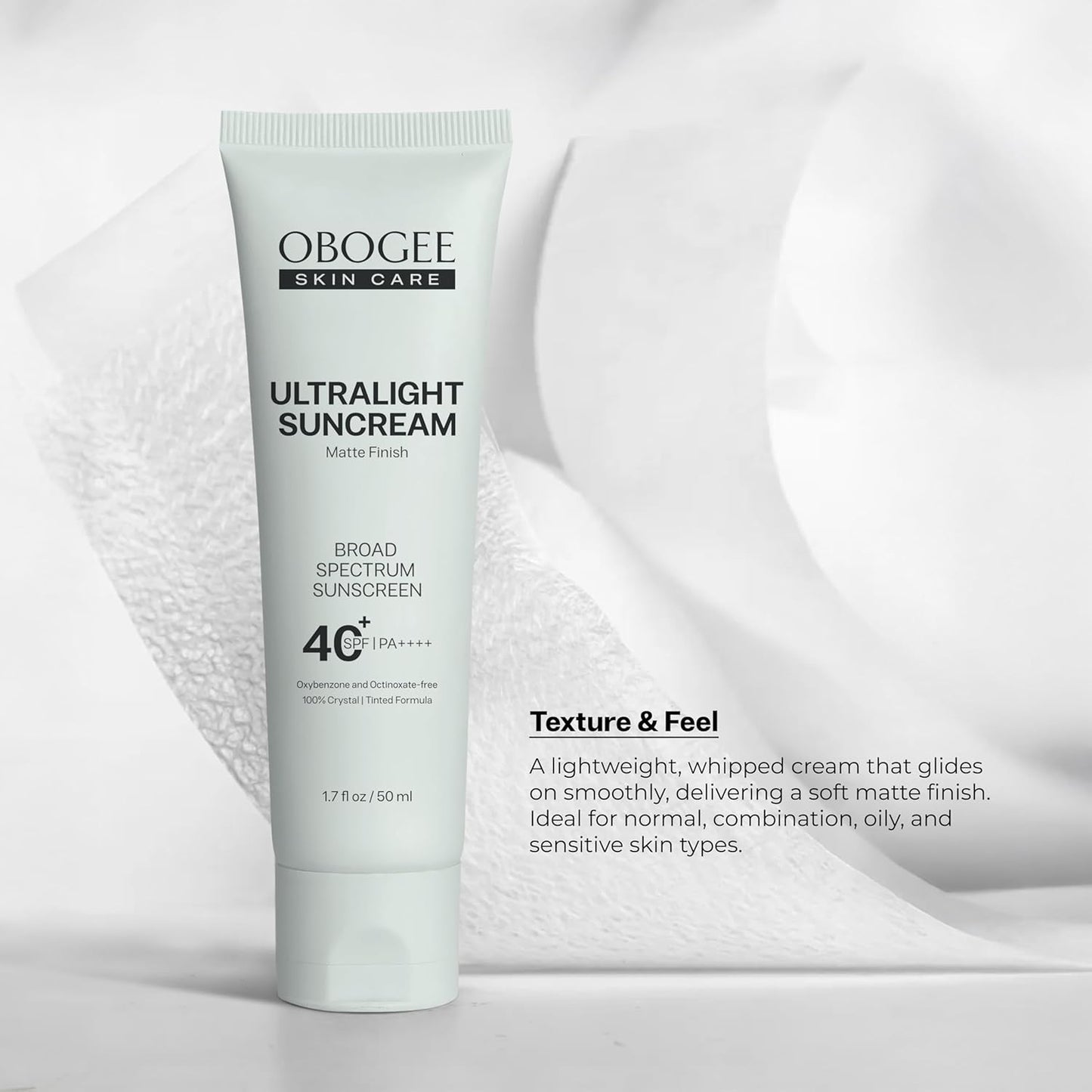 Skiennix Ultralight Sunscreen SPF 40 - 50 mL - 100% Mineral, Oil-Free, Broad Spectrum Protection | Smooths Skin & Controls Shine