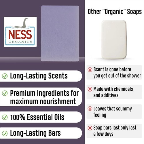 Ness Men's Soap Bar - Lavender Scent - Natural & Moisturizing with Organic Ingredients | Handmade in the USA
