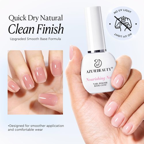 AZUREBEAUTY Base Coat Nail Polish - Clear Quick Dry Formula for Smooth Application | Lightweight Manicure Base