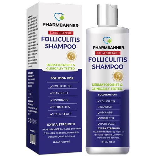 PHARMBANNER Anti-Fungal Shampoo - Relieves Itchy Scalp & Treats Folliculitis, Dermatitis, Psoriasis