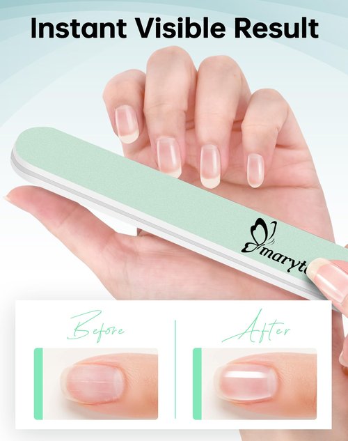 Maryton Nail Buffer and Shine Kit - 10pcs Nail Shine Buffer Blocks for Natural Nails Polisher Fingernail Buffer Buffing File 400 6000 Grit