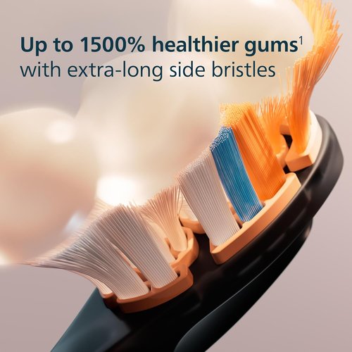 Philips Sonicare A3 All-in-One Electric Toothbrush Heads - Genuine Replacement, Black, 4 Pack