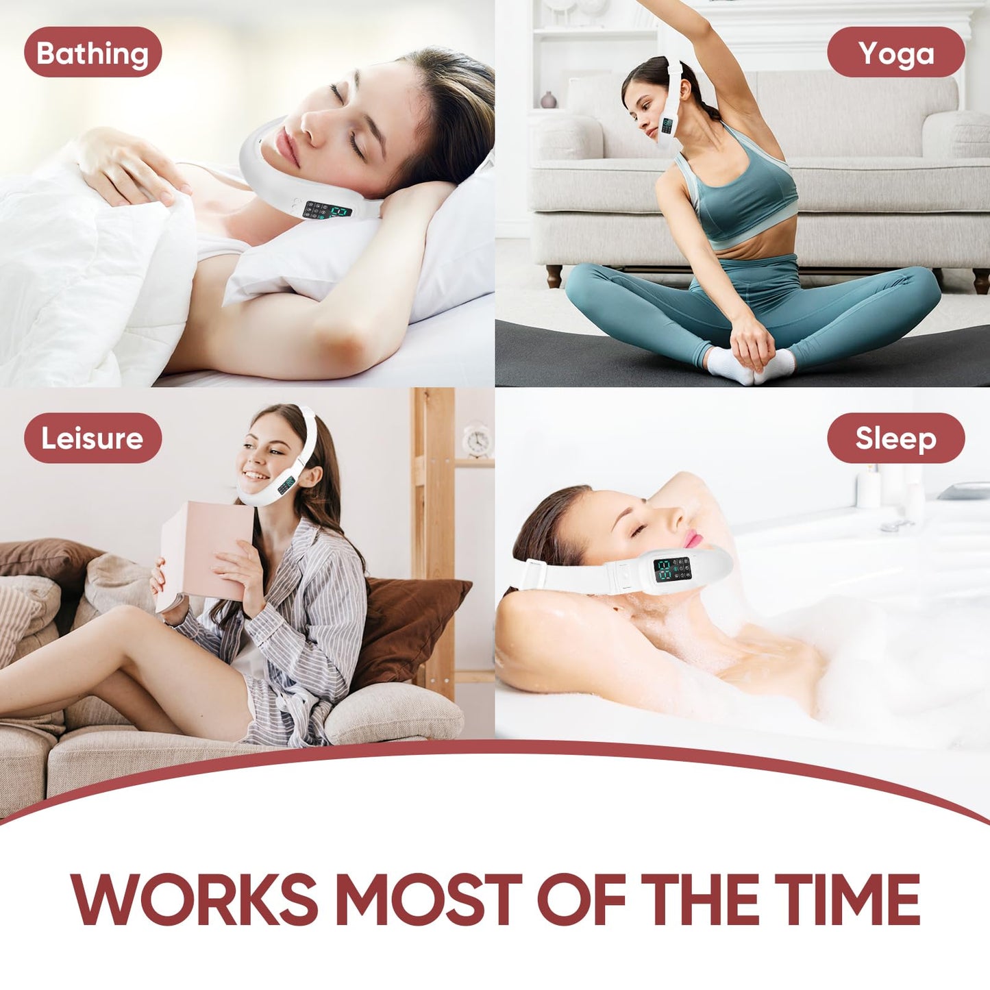 Ceymodir Intelligent Electric Double Chin and V-Shaped Face Machine with 8 Modes & 15 Adjustable Intensities - Women's V-Face Device