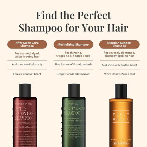 CURLYSHYLL Nutrition Support Shampoo - Collagen & Grain Protein Care for Damaged Hair | 330ml