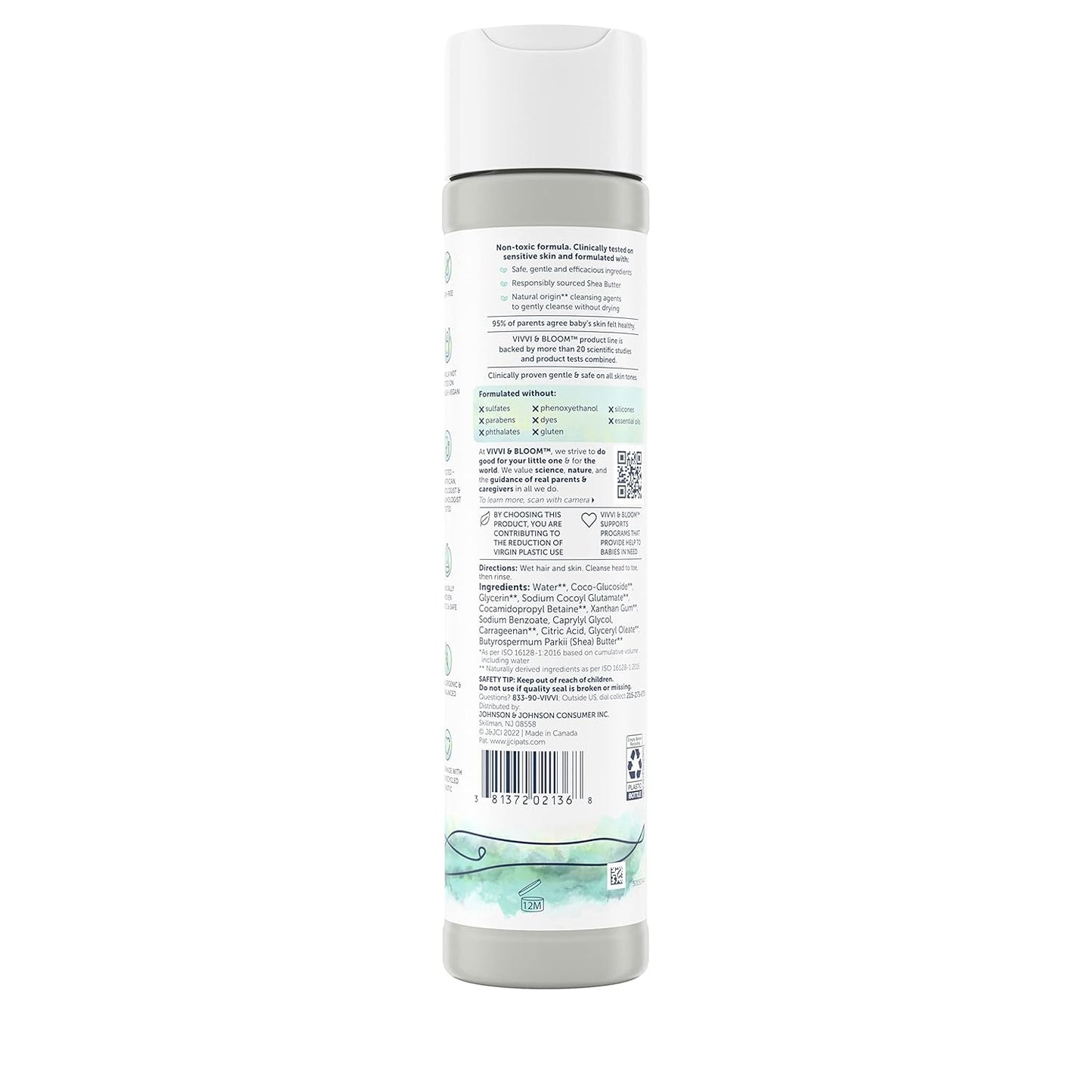 Vivvi & Bloom 2-in-1 Baby Wash & Shampoo - Gentle Cleansing Gel for Sensitive Skin, 10 fl. oz.