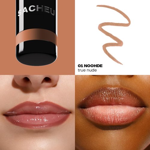 Sacheu Lip Liner - Long Lasting Waterproof Lip Stain with Hyaluronic Acid & Vitamin E | Vegan, Transfer Proof Matte Finish (nOOHde)
