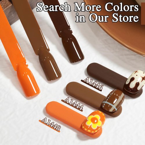 Double Rhythm 15ML Gel Polish Pure Sheer Same Color Same Bottle Soak Off Gel Polish Art Manicure Salon DIY at Home for Women (Brown-A1444)