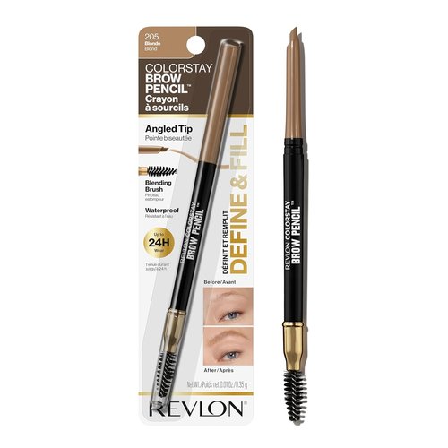 Revlon ColorStay Eyebrow Pencil - Waterproof Formula for Natural-Looking Brows | 205 Blonde, 0.021 oz