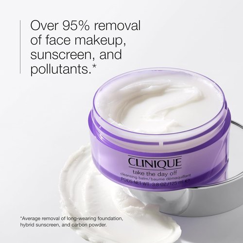 Clinique Take The Day Off Cleansing Balm - Gentle Makeup Remover for All Skin Types | Dissolves Face & Eye Makeup