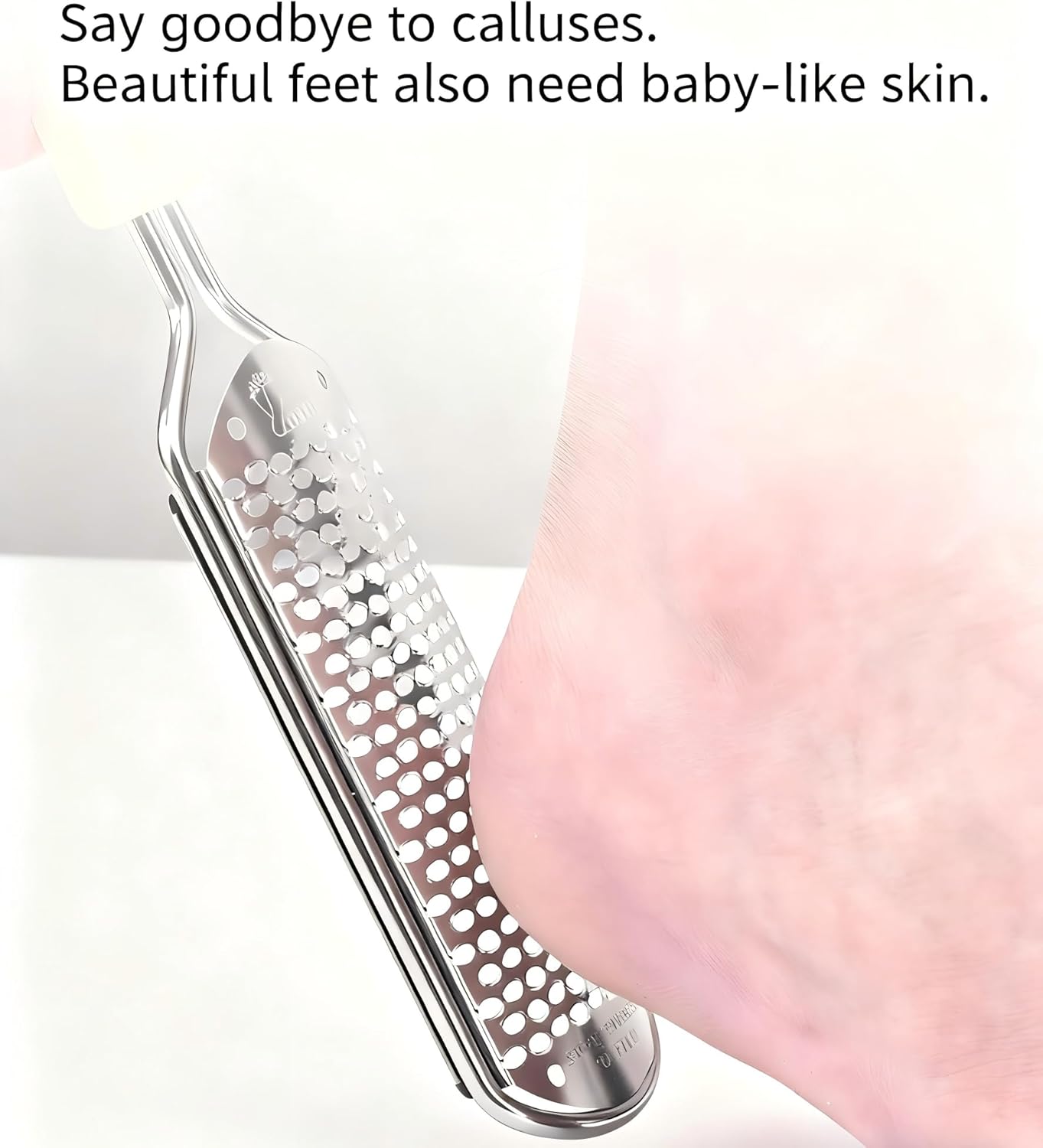 Skiennix Professional Stainless Steel Foot File - Detachable Pedicure Rasp for Hard Skin Removal | Wet & Dry Use