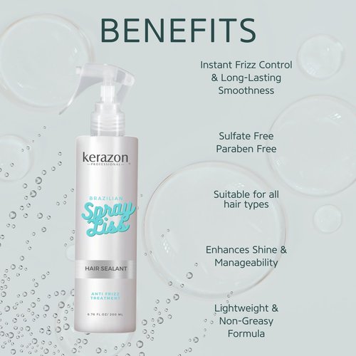KERAZON Brazilian Spray Liss Anti-frizz Treatment Hair Sealant 6.76fl.oz