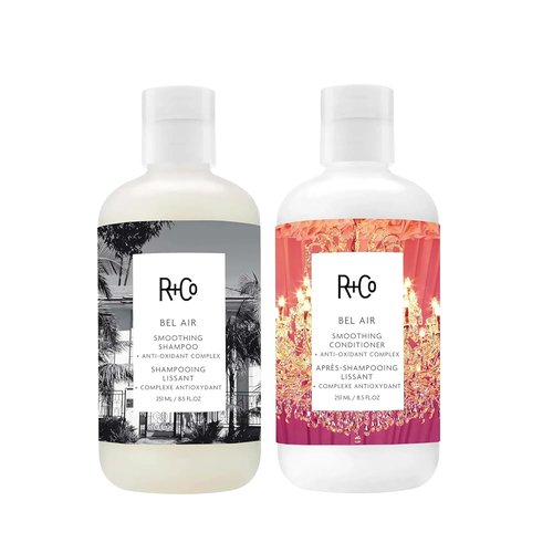 R+Co Bel Air Smoothing Shampoo and Conditioner Set – Anti-Oxidant Complex for Smooth, Frizz-Free Hair for All Hair Types – Adds Body, Shine & Hydration – Vegan & Sulfate-Free – 8.5 oz (Pack of 2)