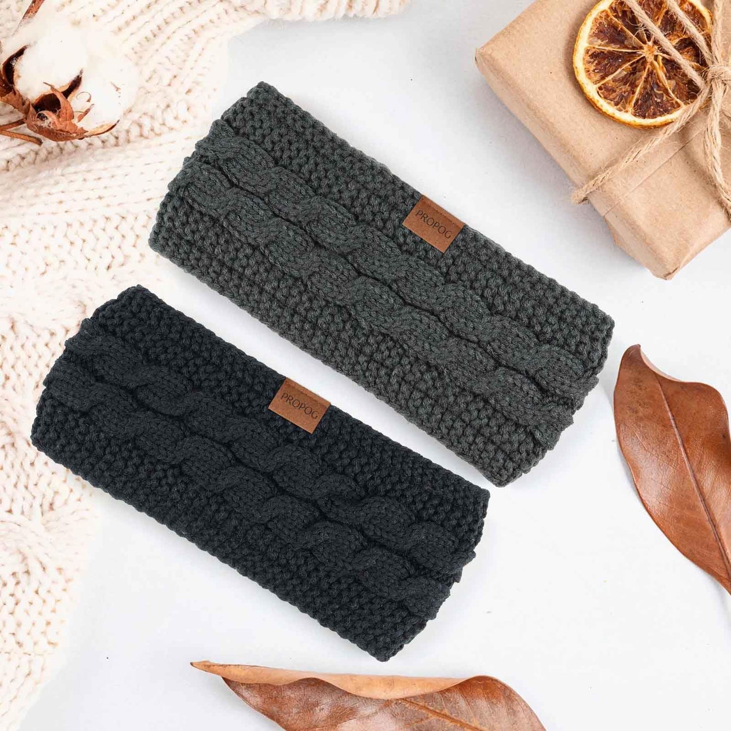 PROPOG Winter Headbands for Women Ear Warmer, Knit Womens Winter Headband Thick Ear Warmers for Women Soft Warm Head Wraps Ear Covers for Cold Weather