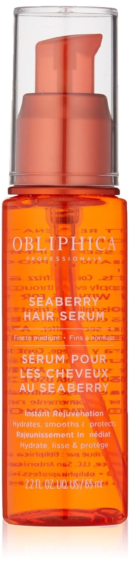 Obliphica Seaberry Leave-In Hair Serum - Nourishing Formula for Frizz-Free Fine & Medium Hair - 2.2 Fl Oz