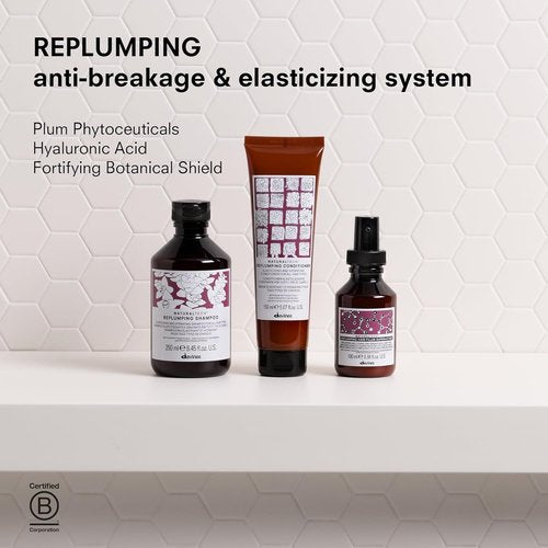 Davines Naturaltech Replumping Hair Filler - Moisturizing Formula for Fine Hair - Travel Size 3.38 Fl Oz