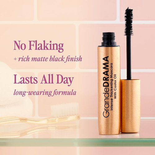 Grande Cosmetics GrandeDRAMA Intense Thickening Black Mascara - Volumizing, Conditioning Formula (0.32 oz)