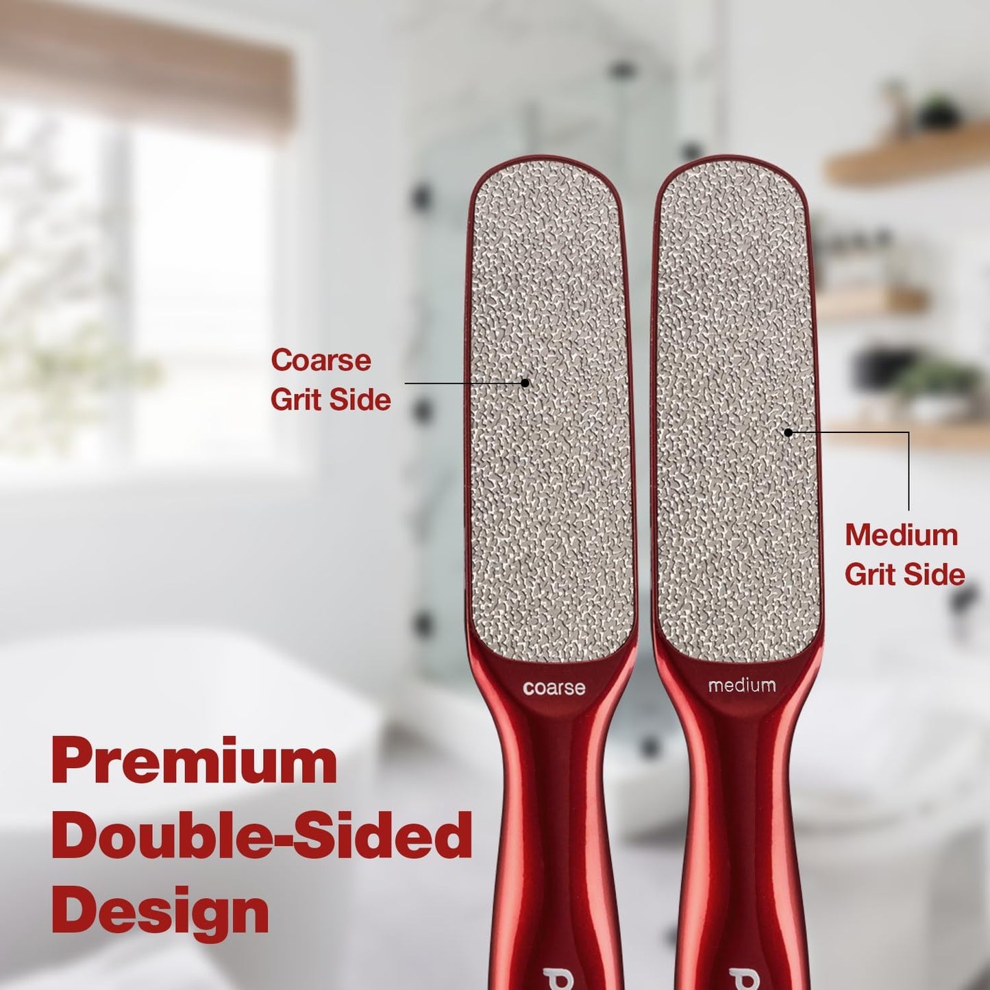 Probelle Double Sided Multidirectional Nickel Foot File Callus Remover - Immediately Reduces calluses and Corns to Powder for Instant Results, Safe Tool (Dark Grey)