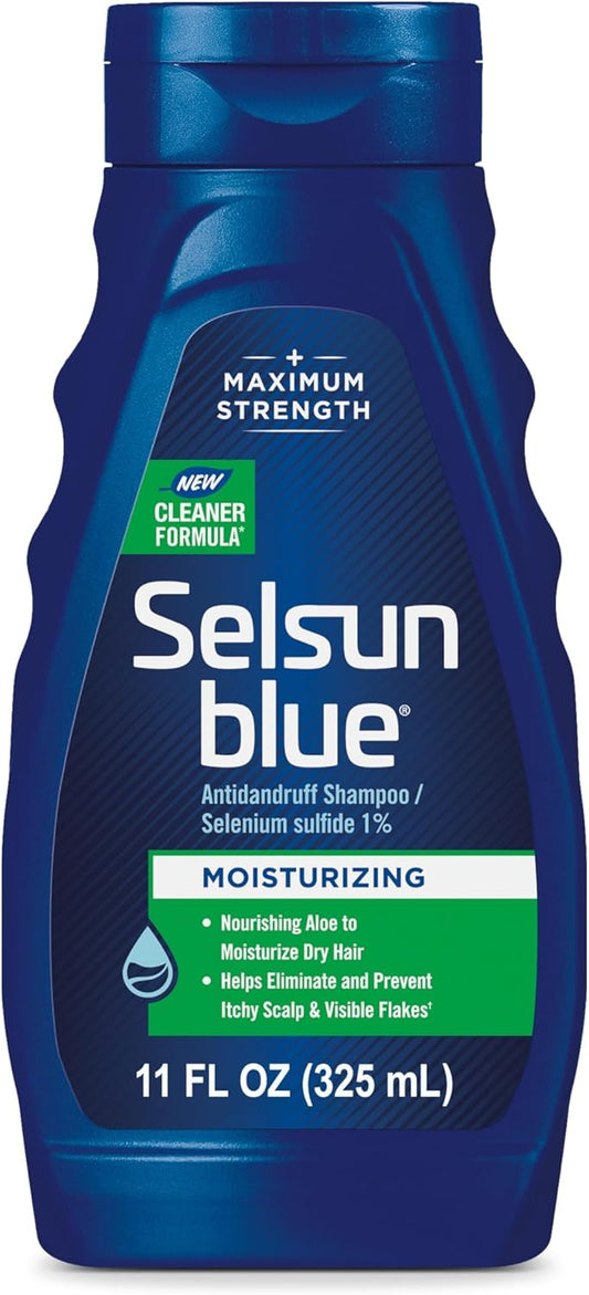 Selsun Blue Moisturizing Antidandruff Shampoo - Maximum Strength Scalp Treatment, 11 fl. oz.