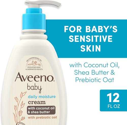 Aveeno Baby Daily Moisturizing Cream - Hypoallergenic Lotion with Coconut Oil & Shea Butter, 12 fl. oz