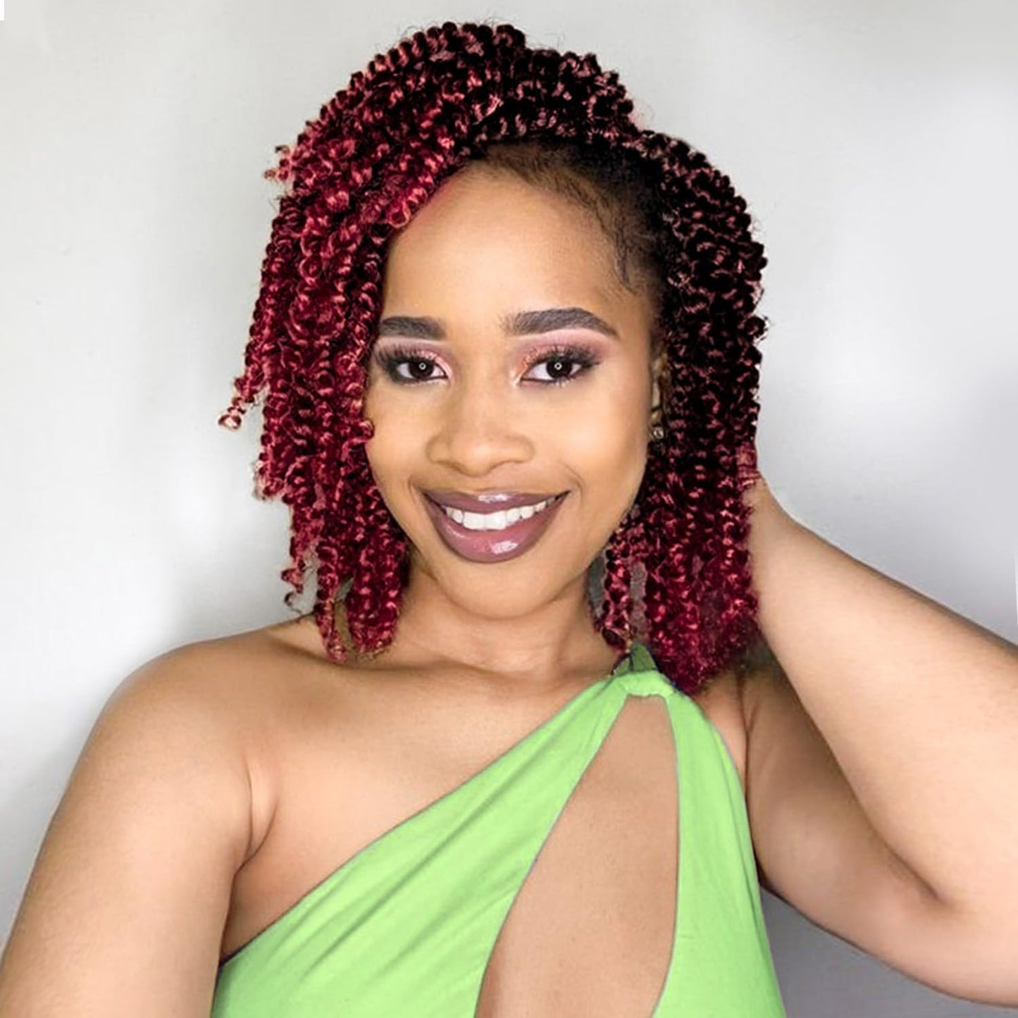 Fulcrum Passion Twist Crochet Hair 8 Inch, 9 Packs Pre Looped Passion Twist Hair, Pre-Twisted Passion Twist Crochet Hair For Black Women (8Inch (Pack of 9), TBUG#)