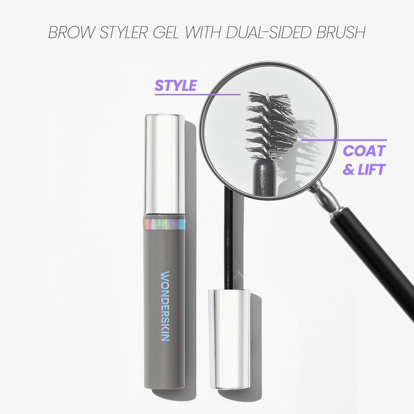 Wonderskin Brow Styler Gel - Long-Lasting, Lightweight & Volumizing Clear Eyebrow Gel