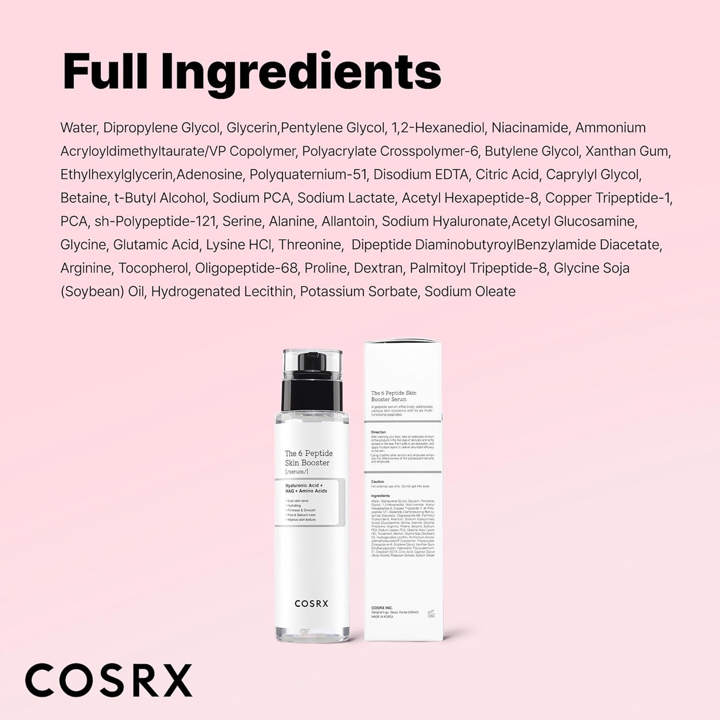 COSRX 6X Peptide Collagen Toner Serum - Revitalize Dull Skin with Copper Peptides | 5.07 Fl. Oz