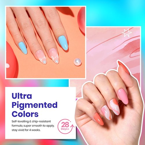 Beetles Gel Nail Polish Set - 23pcs Gel Polish Set Summer Colors, 20 Colors Pink Green Blue Uv Gel Polish with Base Top Coat, All Season Manicure Tools for Beginners Nail Art Home