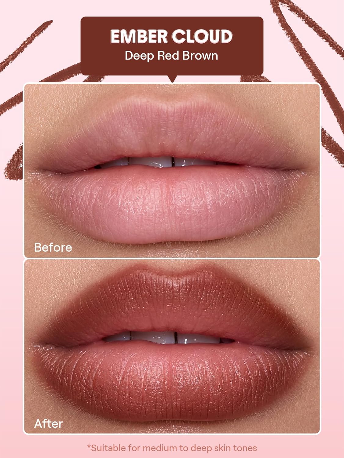 SheGlam Cloudline Blur Lip Liner - Long Lasting Vegan & Cruelty-Free Lip Stain in Ember Cloud