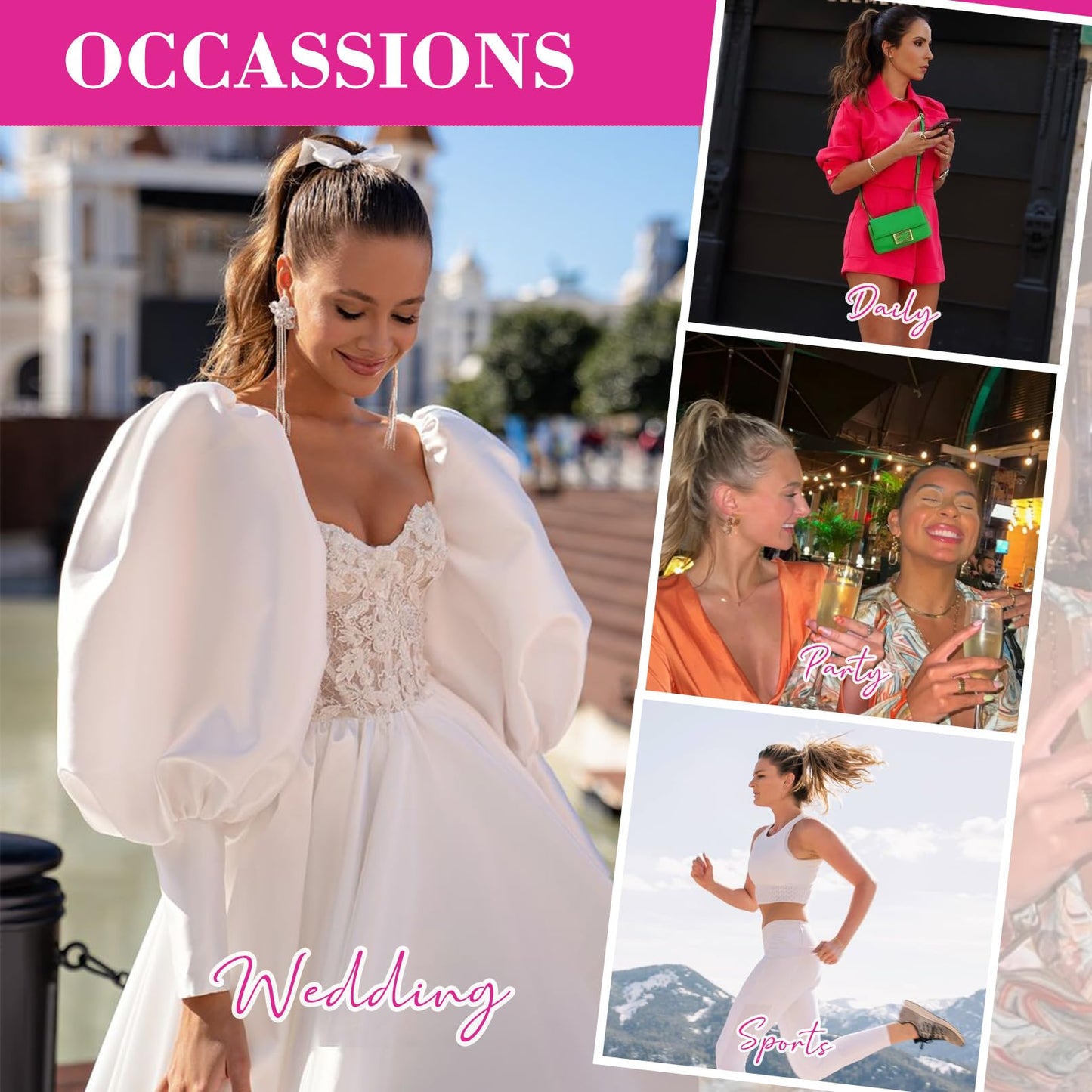 REECHO 9" Short Ponytail Extension, Classic Loose Curly Wavy Claw Clip Pony tails Hair Extensions HP001 Hairpieces for Women - Platinum Blonde