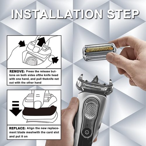 Braun 92S Series 9 Electric Shaver Replacement Heads - Compatible with Multiple Models, 2-Pack