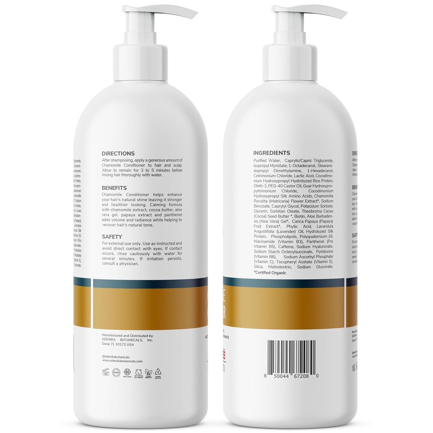 Edenika Botanicals Chamomile Conditioner - Calming & Volumizing Formula | 16 fl oz, Vegan & Sulfate-Free