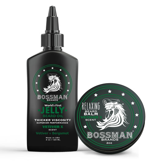Bossman Beard Oil Jelly and Relaxing Beard Balm Combo - Vetiver X Scent