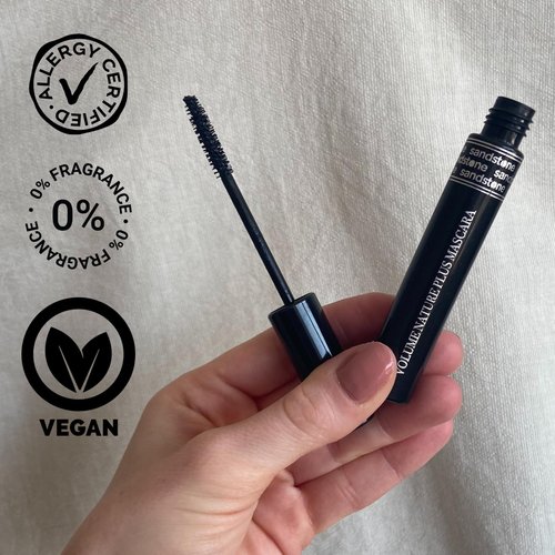 Sandstone Scandinavia Volume Nature Plus - Hypoallergenic Mascara for Sensitive Eyes | Smudgeproof & Lengthening, Vegan, Non-Toxic