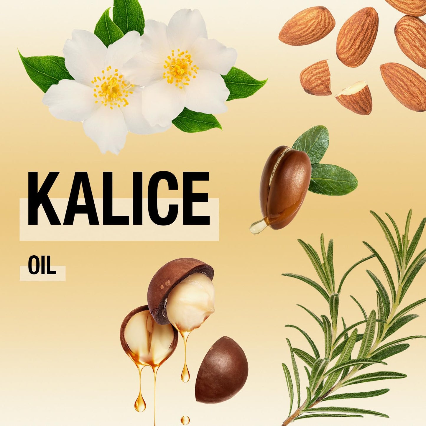 INOAR – Kalice Multifunctional Oil, 7 Essential Oils, Oil for Hair, Face, Body, Vitamin E, Argan Oil, Moisturizing, Nourishing, Vegan Hair Product, Cruelty Free Haircare for Men and Women (3.38 oz.)