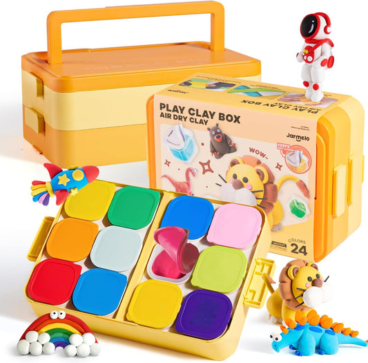 Skiennix Air Dry Clay Kit for Kids - Magic Modeling Clay with Storage Box & Tools | Perfect for Ages 6-12