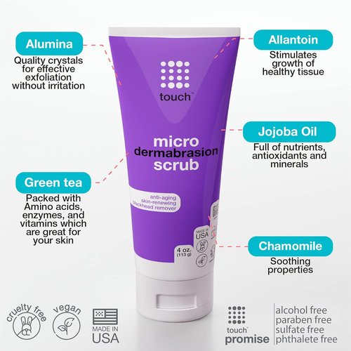 Regine Switzerland Microdermabrasion Facial Scrub - Exfoliating Cream with Dermatologist-Grade Crystals for Anti-Aging & Dullness | 4 Ounce