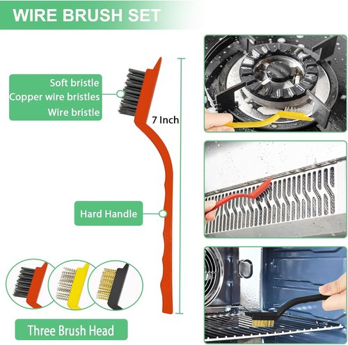 Crevice Cleaning Brush Set - Hard Bristle Grout Scrub & Multifunctional Gap Cleaner | 12PCS for Home & Kitchen