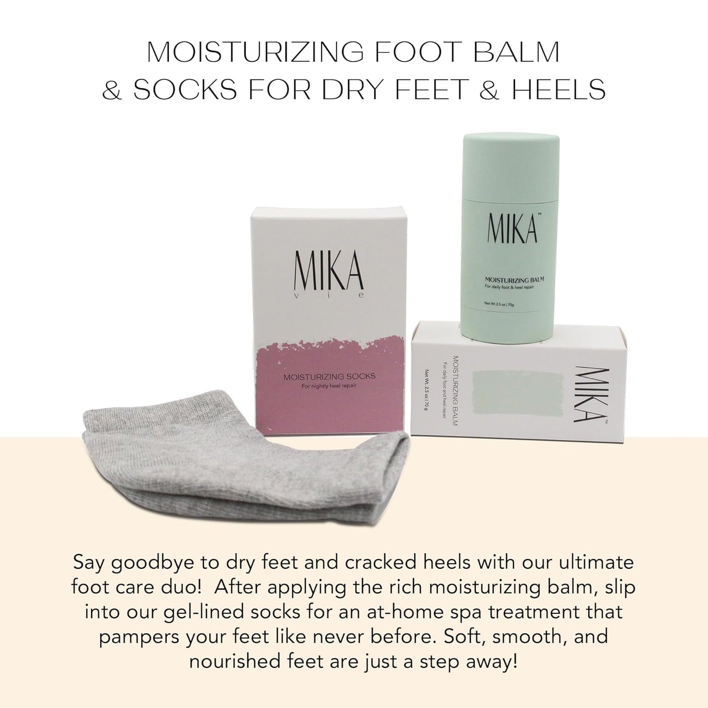 Skiennix Foot Balm & Socks - Moisturizing Urea Cream for Dry, Cracked Feet | Softens & Exfoliates Skin