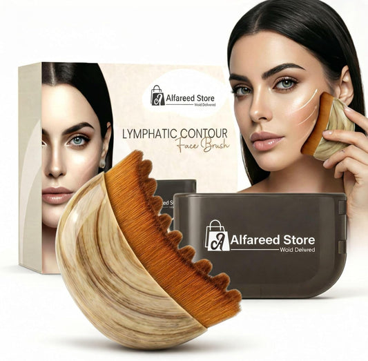 Skiennix Lymphatic Contour Face Brush - Ergonomic Massager for Sculpting & Double Chin Reduction | Soft Bristles Skincare Tool