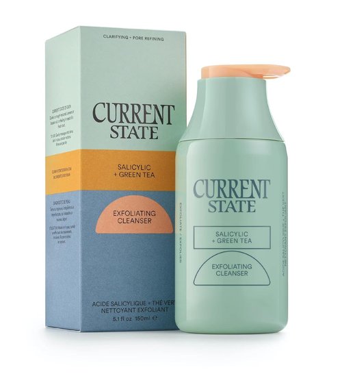 Exfoliating Face Wash - 2% Salicylic Acid Cleanser and Green Tea by Current State | Acne Wash | Pore Minimizer For Face | 5.1 fl oz. Made In The USA