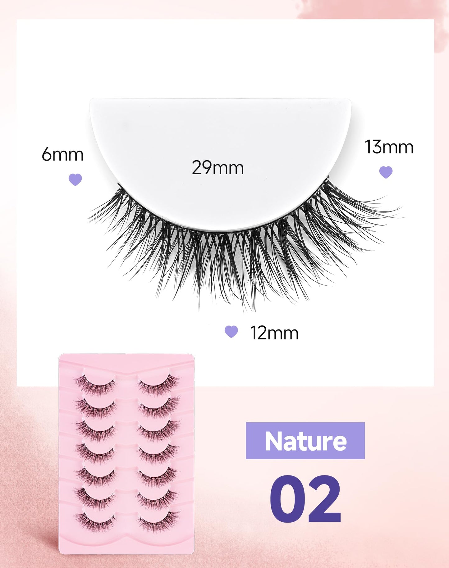 Easeful Natural Wispy Lashes False Eyelashes Strip Lashes Nature02