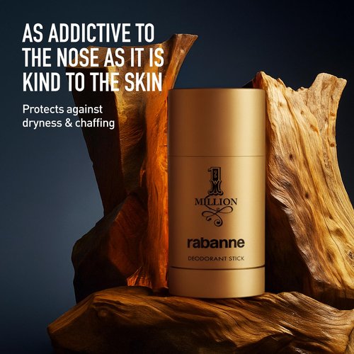 Rabanne 1 Million Deodorant Stick for Men - Long-Lasting Luxury Fragrance with Leather & Spice, 2.2 oz