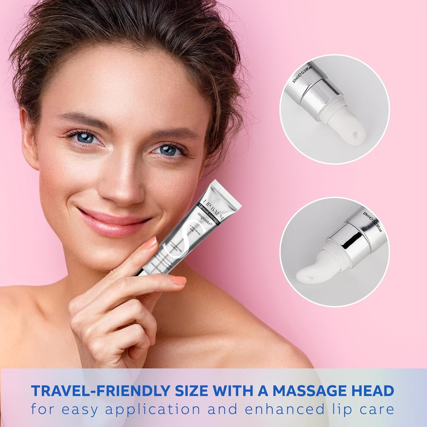 Skiennix Peptide Lip Treatment Butter Balm - Mini Plumping Gloss Set with Hyaluronic Acid | Travel Size Hydrating Balm for Glowy Skin