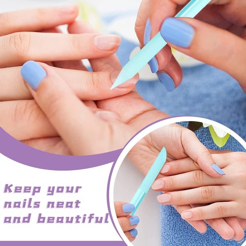 Heemeei Glass Cuticle Pusher Set - Dual-Ended Crystal Manicure Tools for Precision Nail Care | 4 Pcs