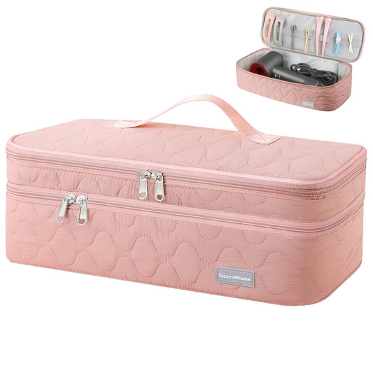 TWOOKTY Double-Layer Travel Carrying Case Portable Storage Organizer Bag for women, Compatible with Revlon One-Step Hair Dryer and Volumizer Hot Air Brush and Attachments Scandihome Series (Bag Only)