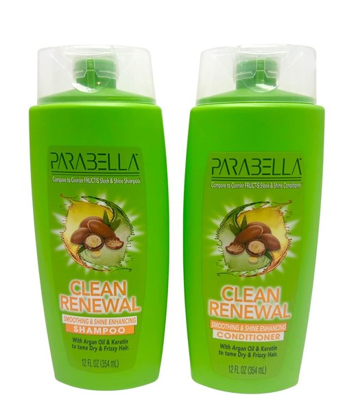 FC Parabella Clean Renewal Shampoo & Conditioner Set - Smoothing, Shine Enhancing with Argan Oil & Keratin | 12 fl oz, 2 Count