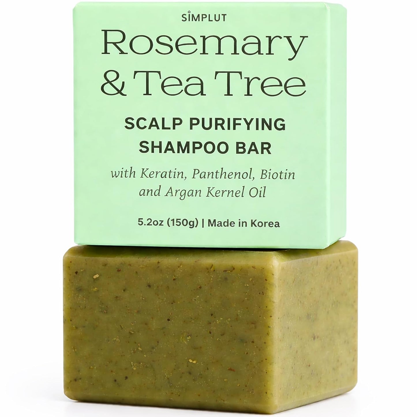 SIMPLUT Rosemary & Tea Tree Shampoo Bar - Biotin & Keratin Infused for Clarifying Scalp Care | Salon-Grade Volumizing Formula