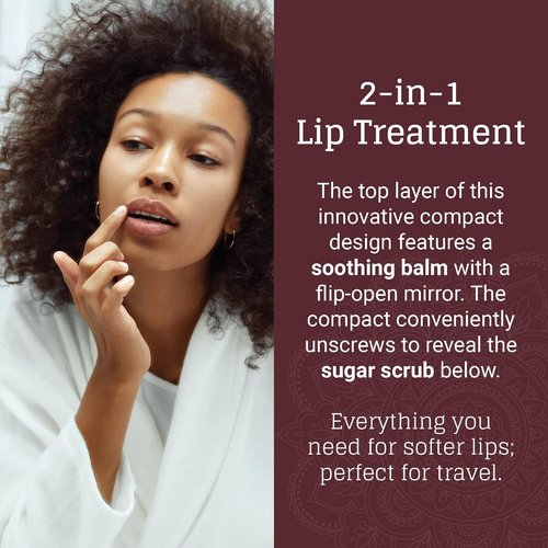 Avya Skincare Two-In-One Lip Treatment - Exfoliating Sugar Scrub & Nourishing Balm with Marula & Mango | 0.07oz