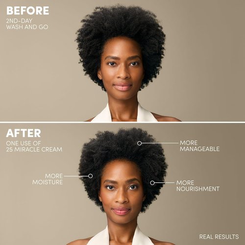 Mizani 25 Miracle Leave-In Cream - Hydrating Curl Cream with Coconut Oil, Curl Defining Leave In Conditioner, Anti Frizz, Heat Protectant, Silicone-Free, Sulfate-Free